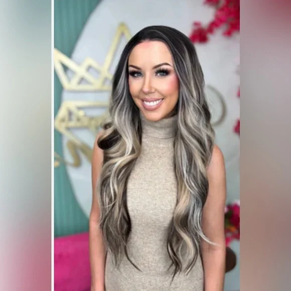 Chelsey Smith Crown Stylish Brown and Blonde Women's Wig - Picture 2 of 6